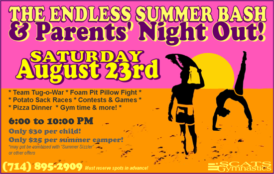 Endless Summer Parents' Night Out Event - Saturday August 23rd